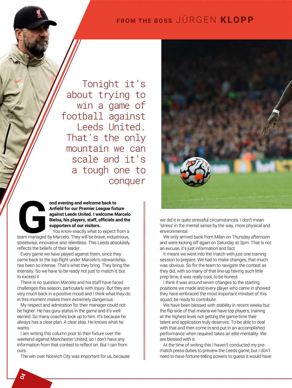 Liverpool FC Programmes Preview Pages