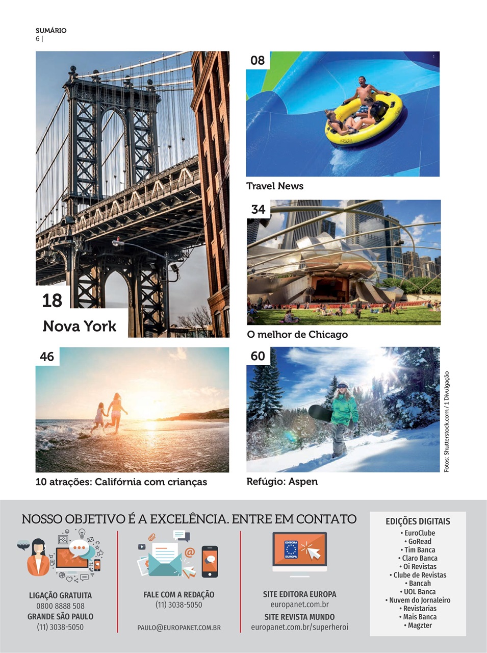 Férias no Brasil e Férias EUA Preview Pages