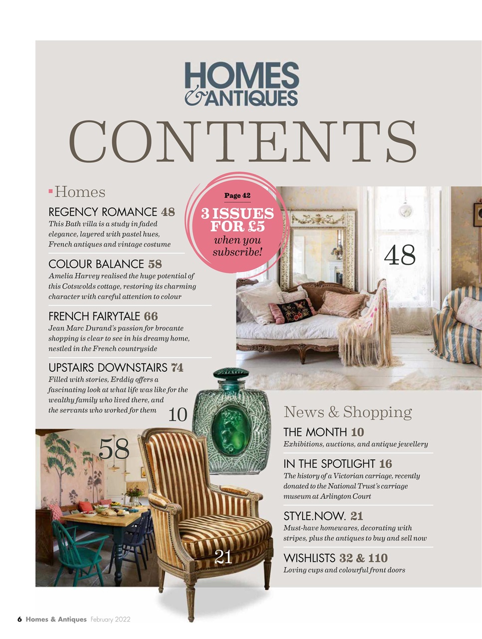 Homes & Antiques Magazine Preview Pages