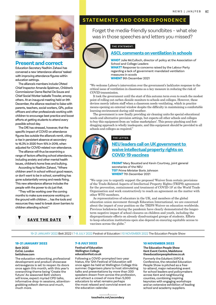 Teach Secondary Preview Pages