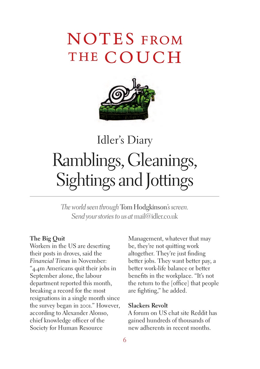 The Idler Magazine Preview Pages