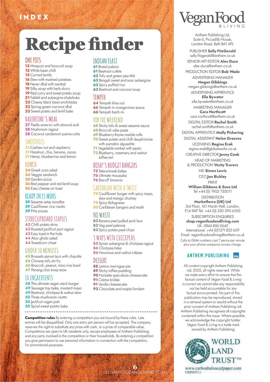 Vegan Food & Living Magazine Preview Pages