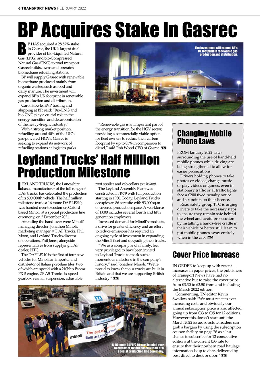 Transport News Preview Pages