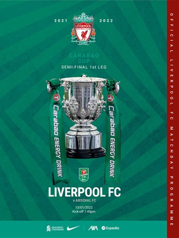 Liverpool FC Programmes issue vs Arsenal CC 21/22