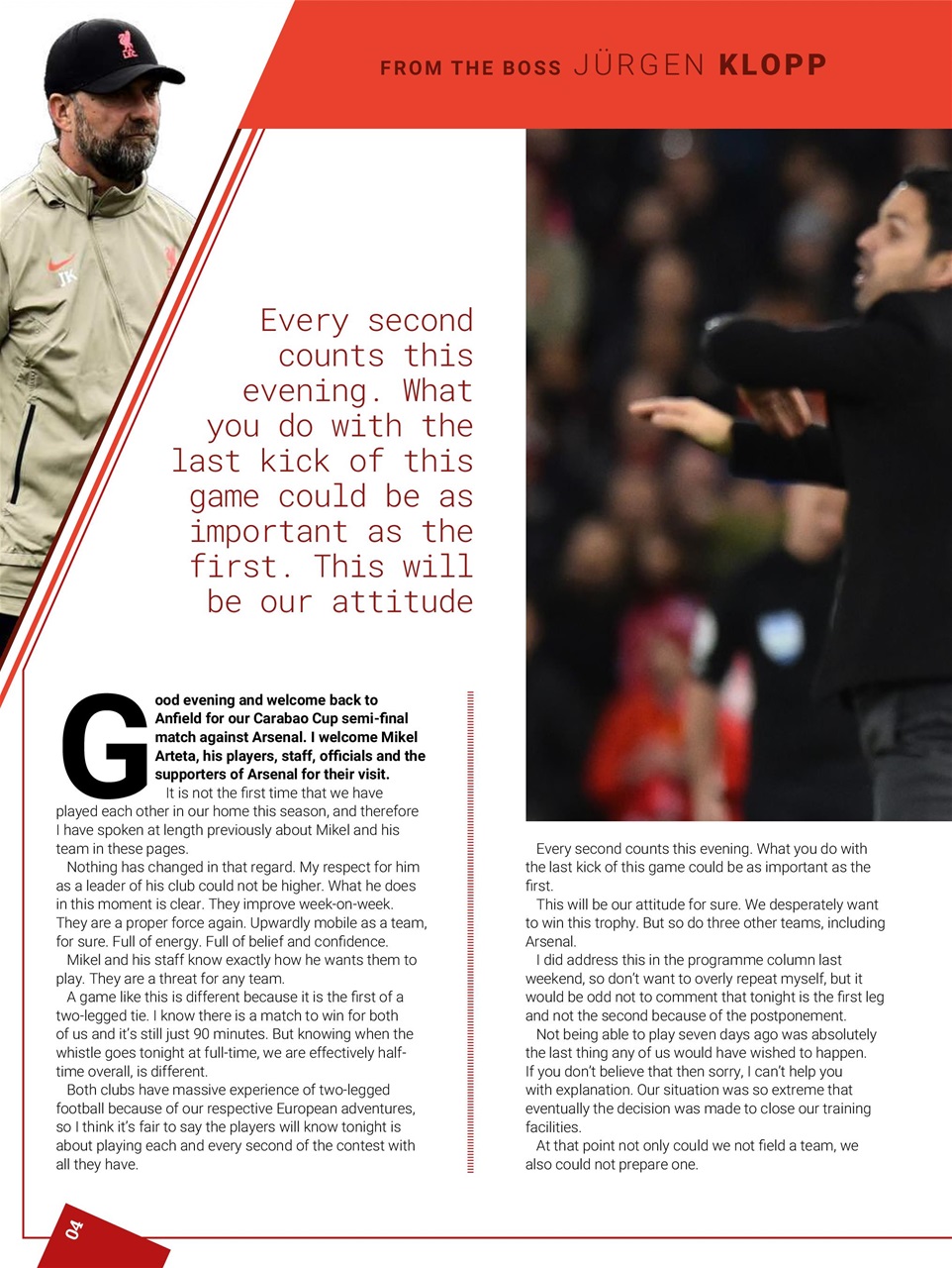 Liverpool FC Programmes Preview Pages