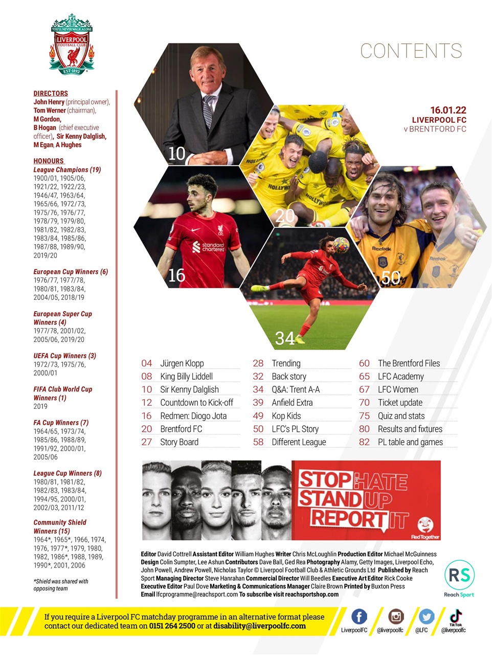 Liverpool FC Programmes Preview Pages