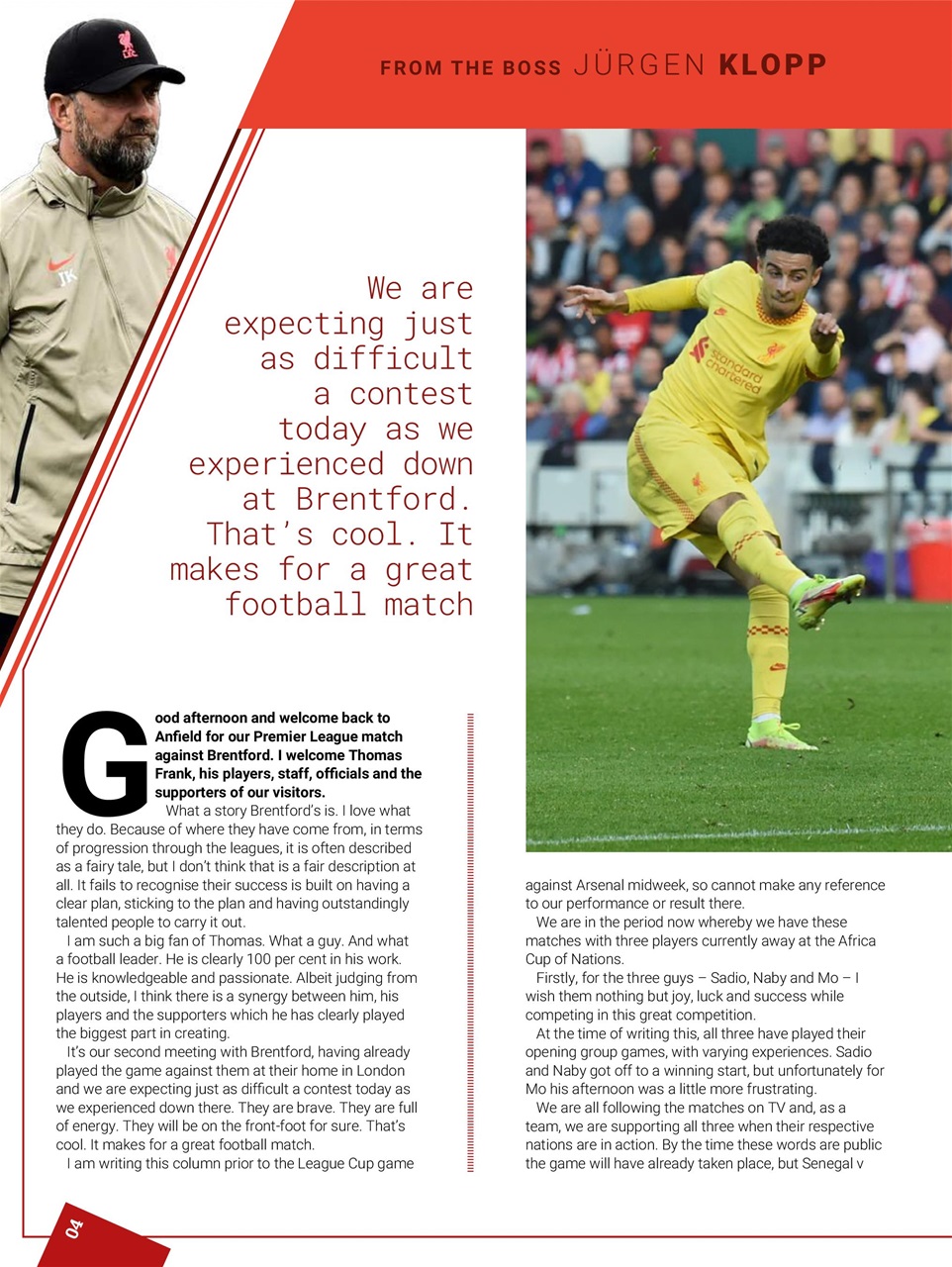Liverpool FC Programmes Preview Pages