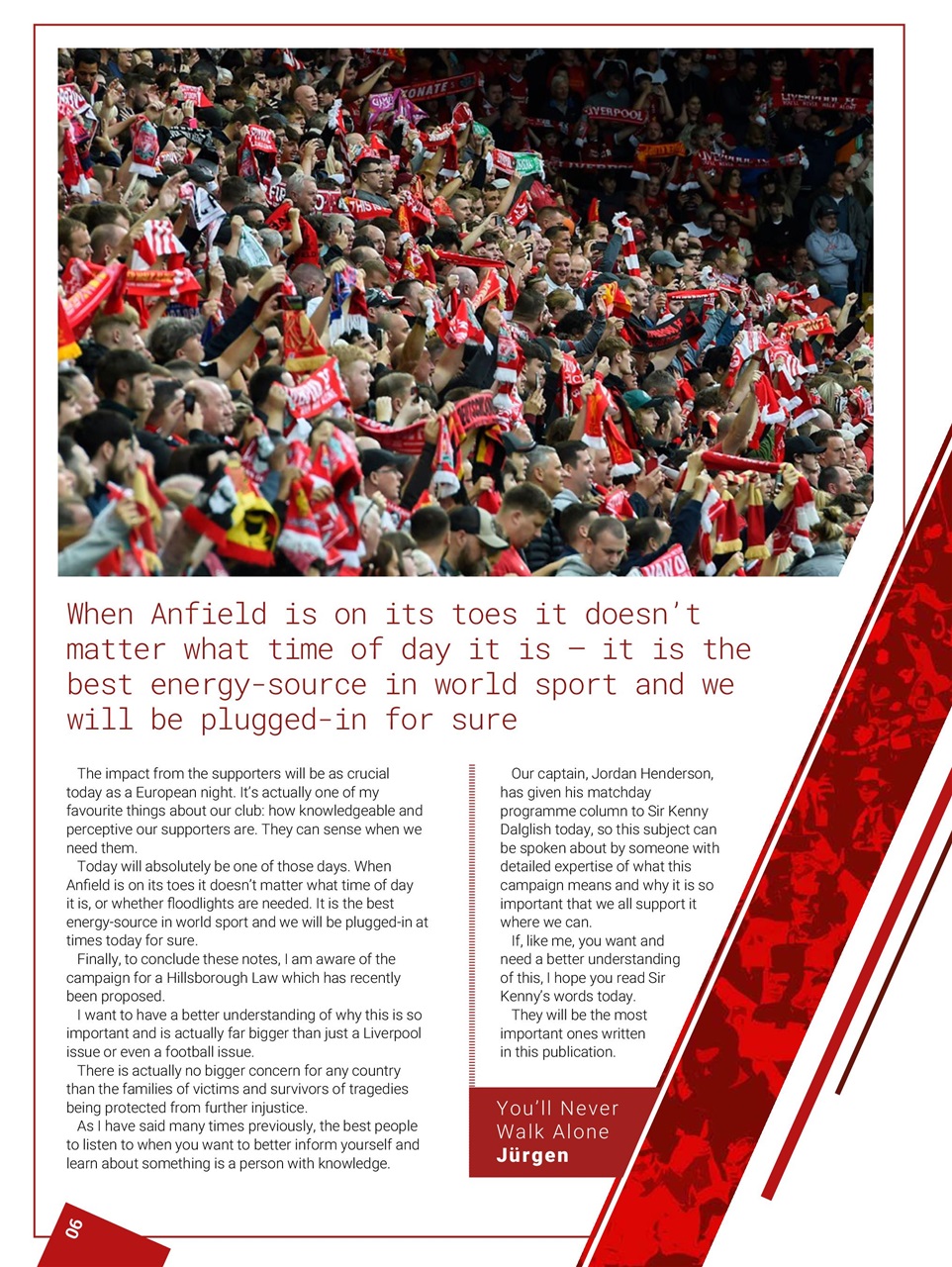 Liverpool FC Programmes Preview Pages