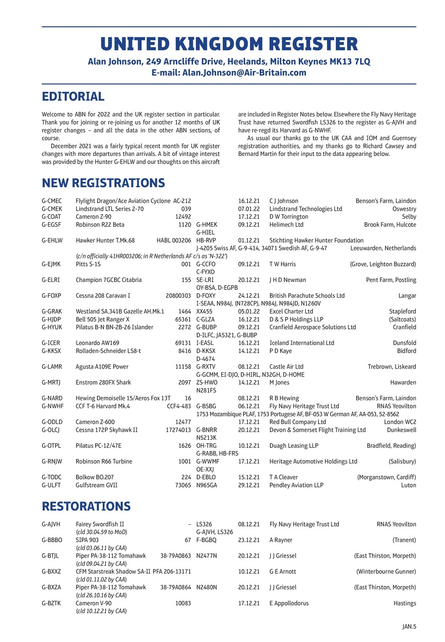 Air Britain News Preview Pages
