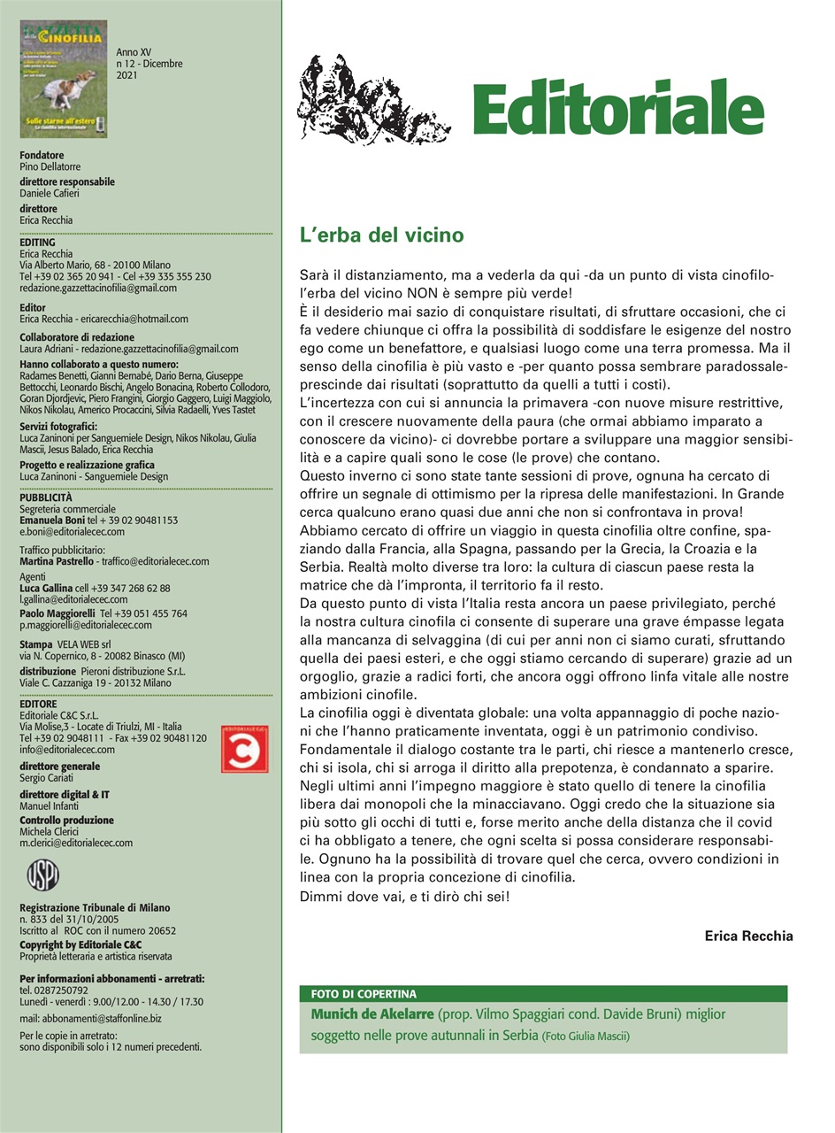 La Gazzetta Della Cinofilia Venatoria Preview Pages