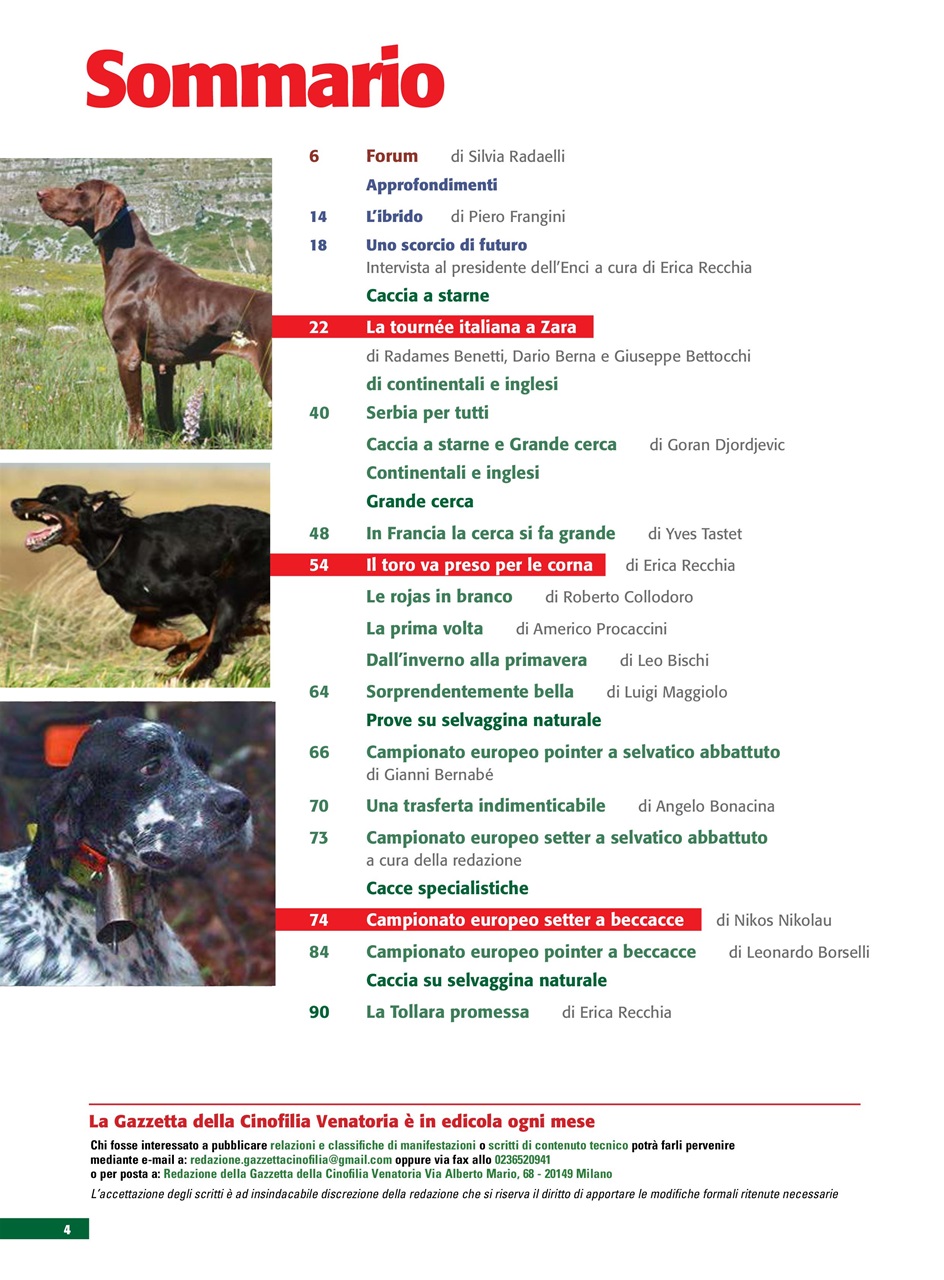 La Gazzetta Della Cinofilia Venatoria Preview Pages