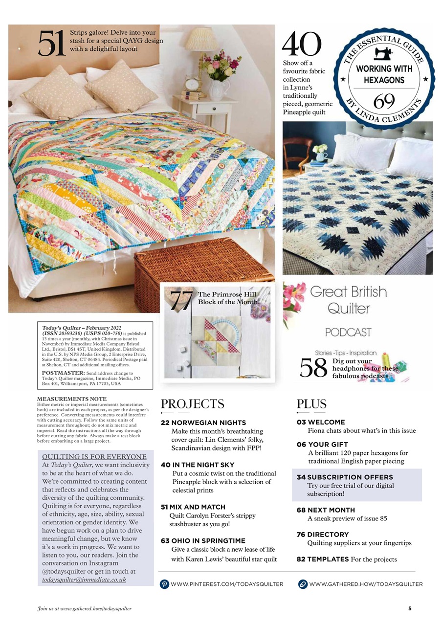 Today’s Quilter Preview Pages