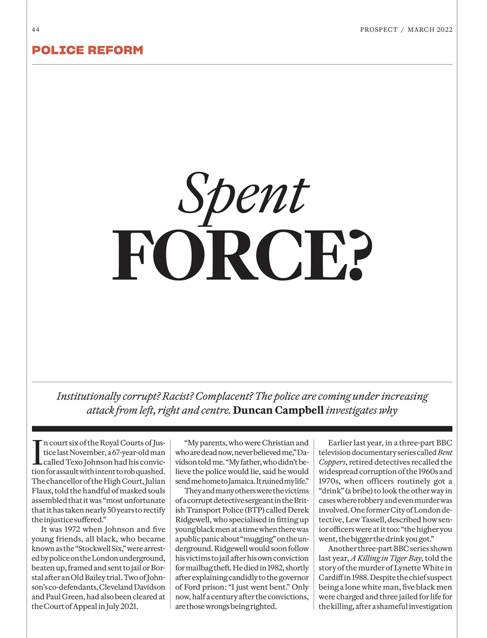 Prospect Magazine Preview Pages