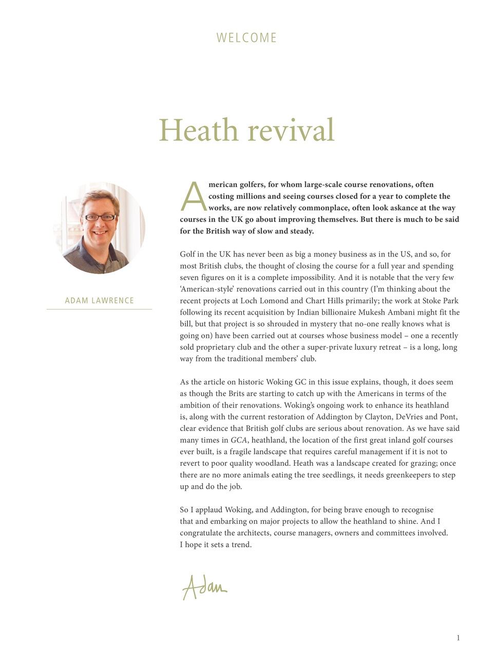 Golf Course Architecture Preview Pages