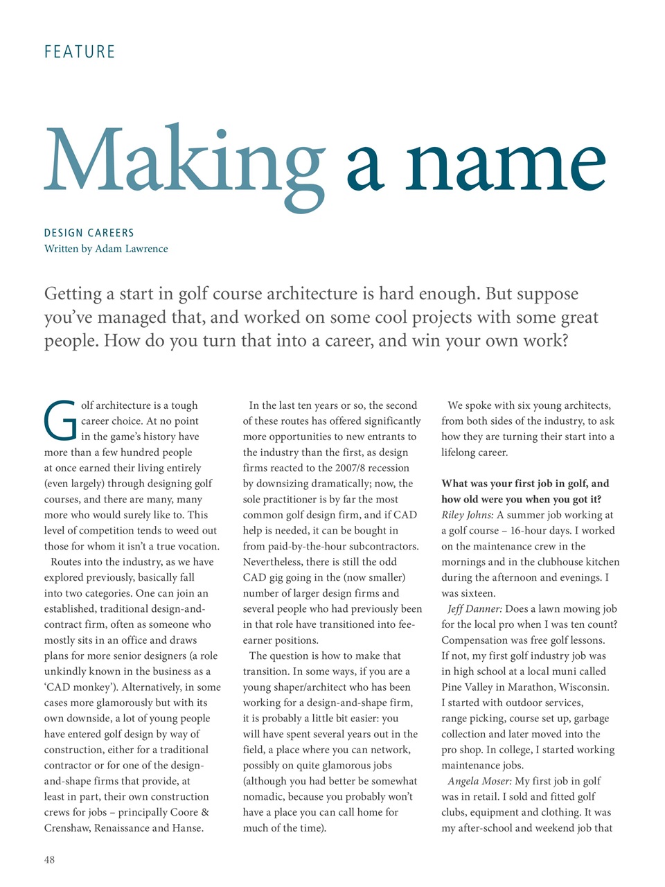 Golf Course Architecture Preview Pages