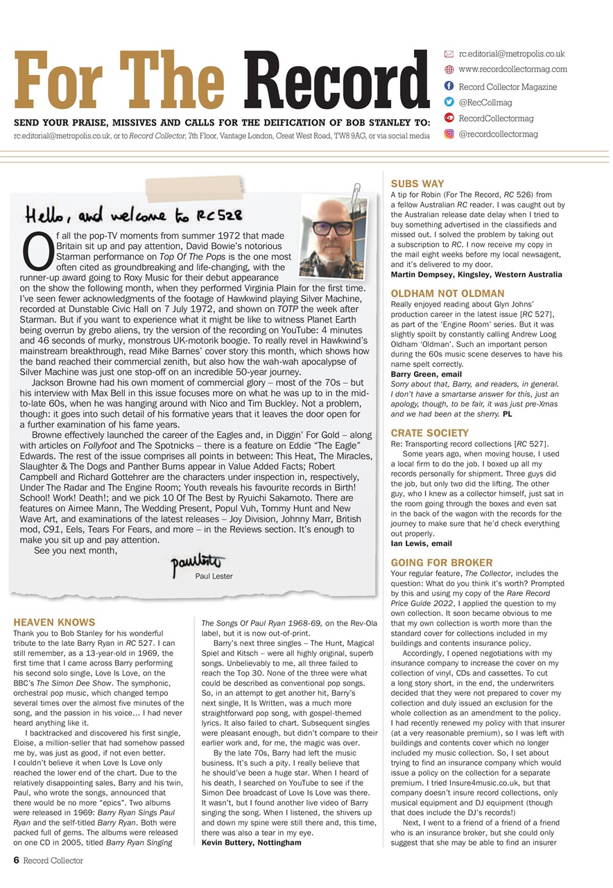 Record Collector Preview Pages