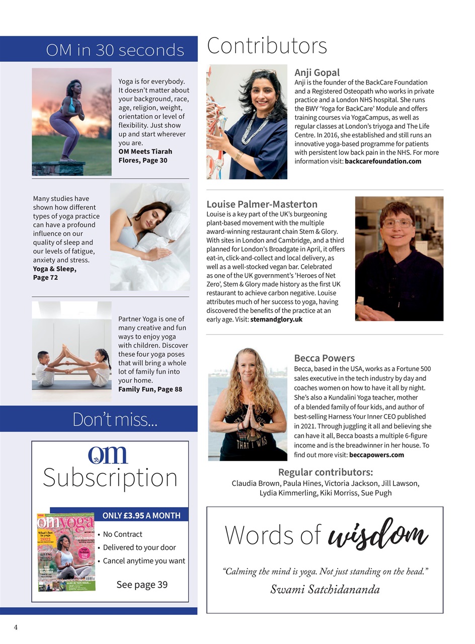 OM Yoga Magazine Preview Pages