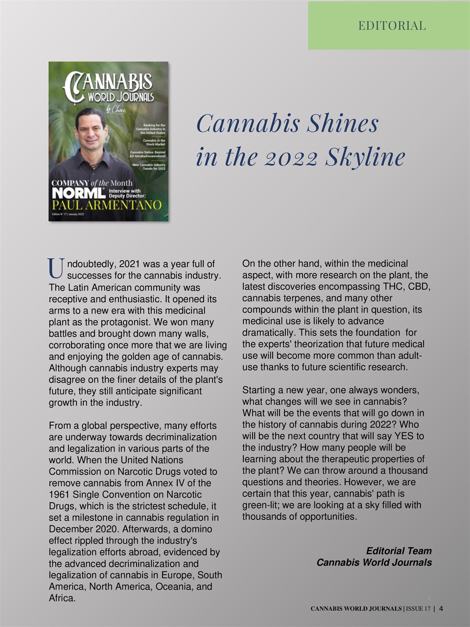 Cannabis World Journals Preview Pages