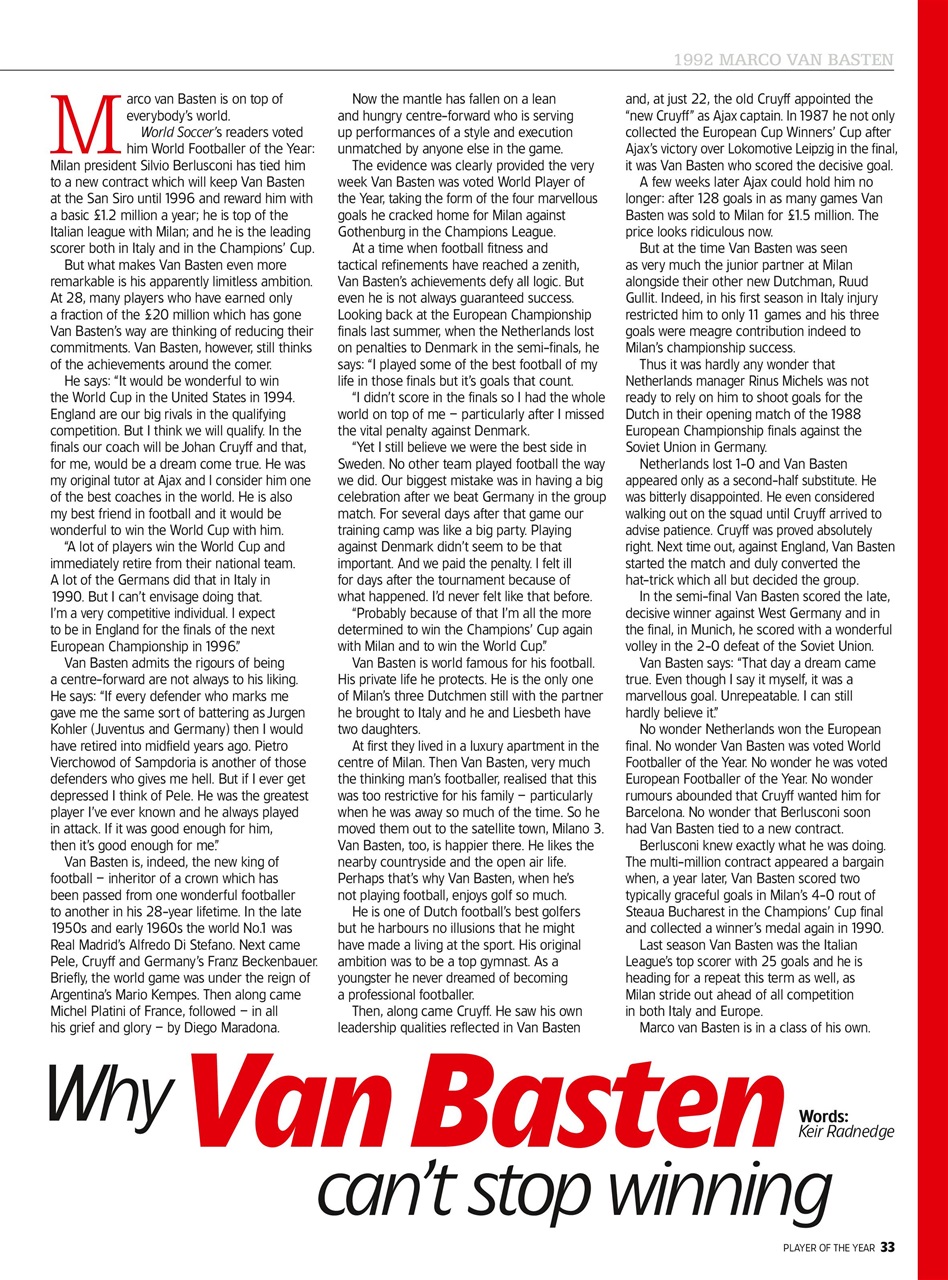 World Soccer Presents Preview Pages