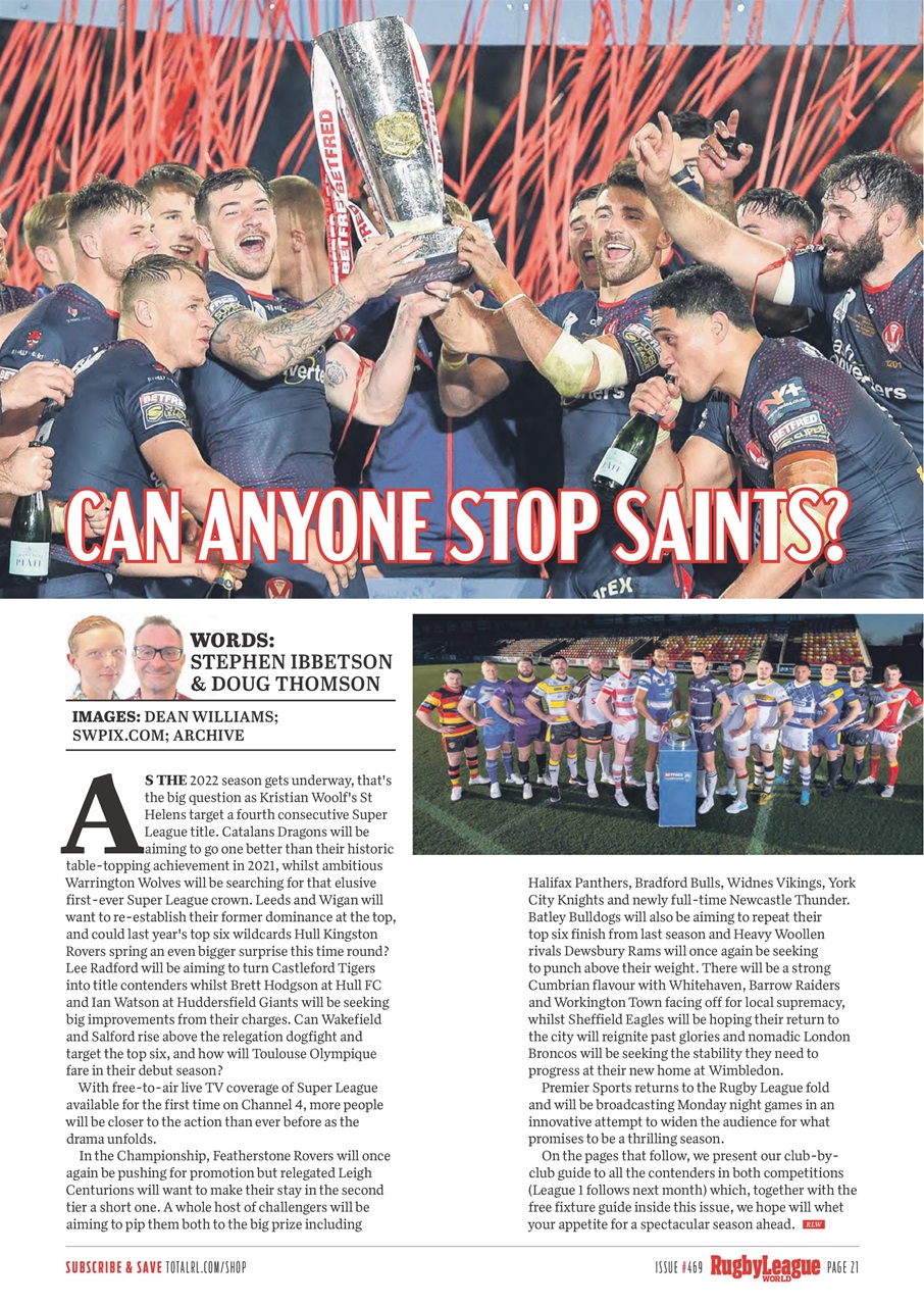 Rugby League World Preview Pages