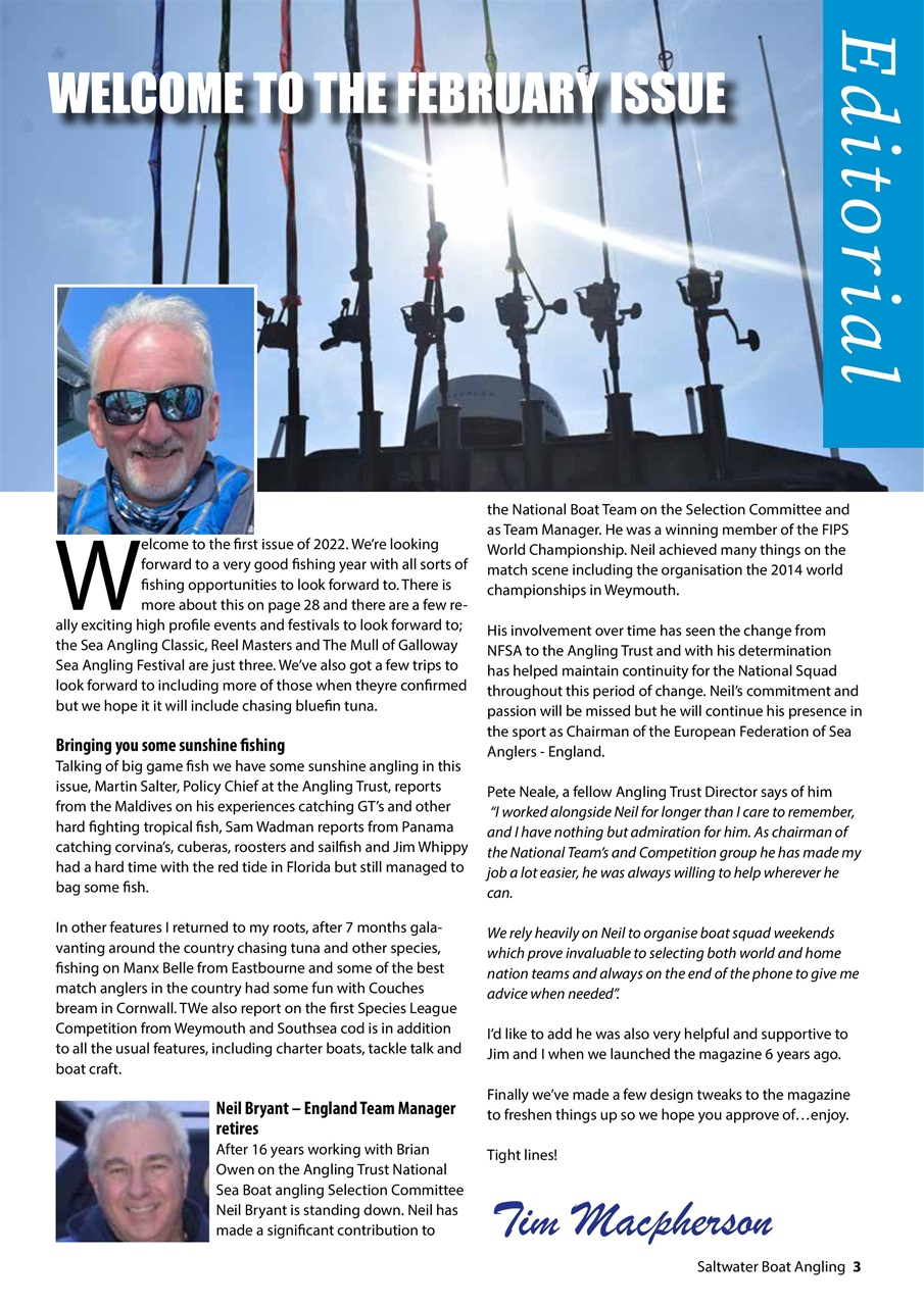 Saltwater Boat Angling Preview Pages