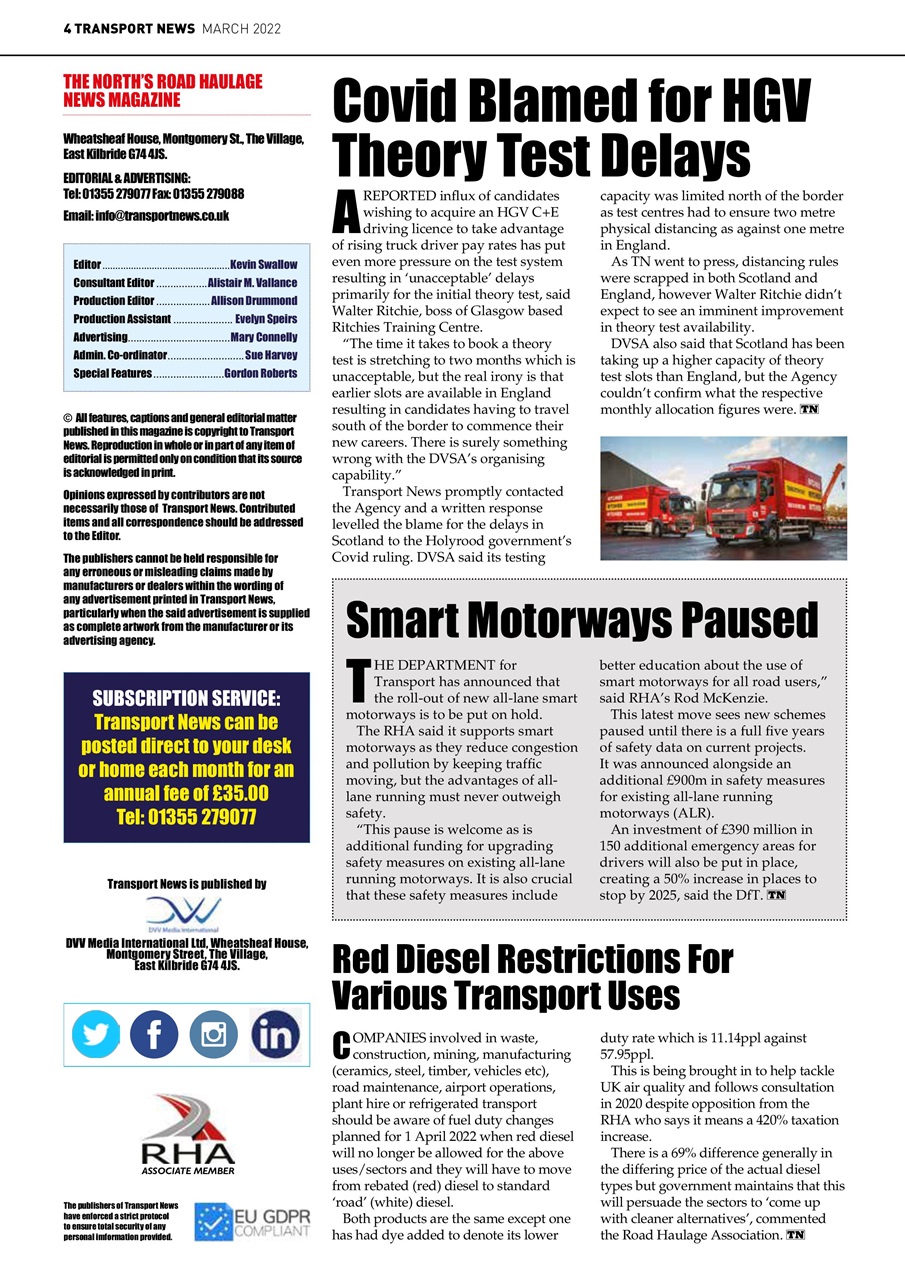 Transport News Preview Pages