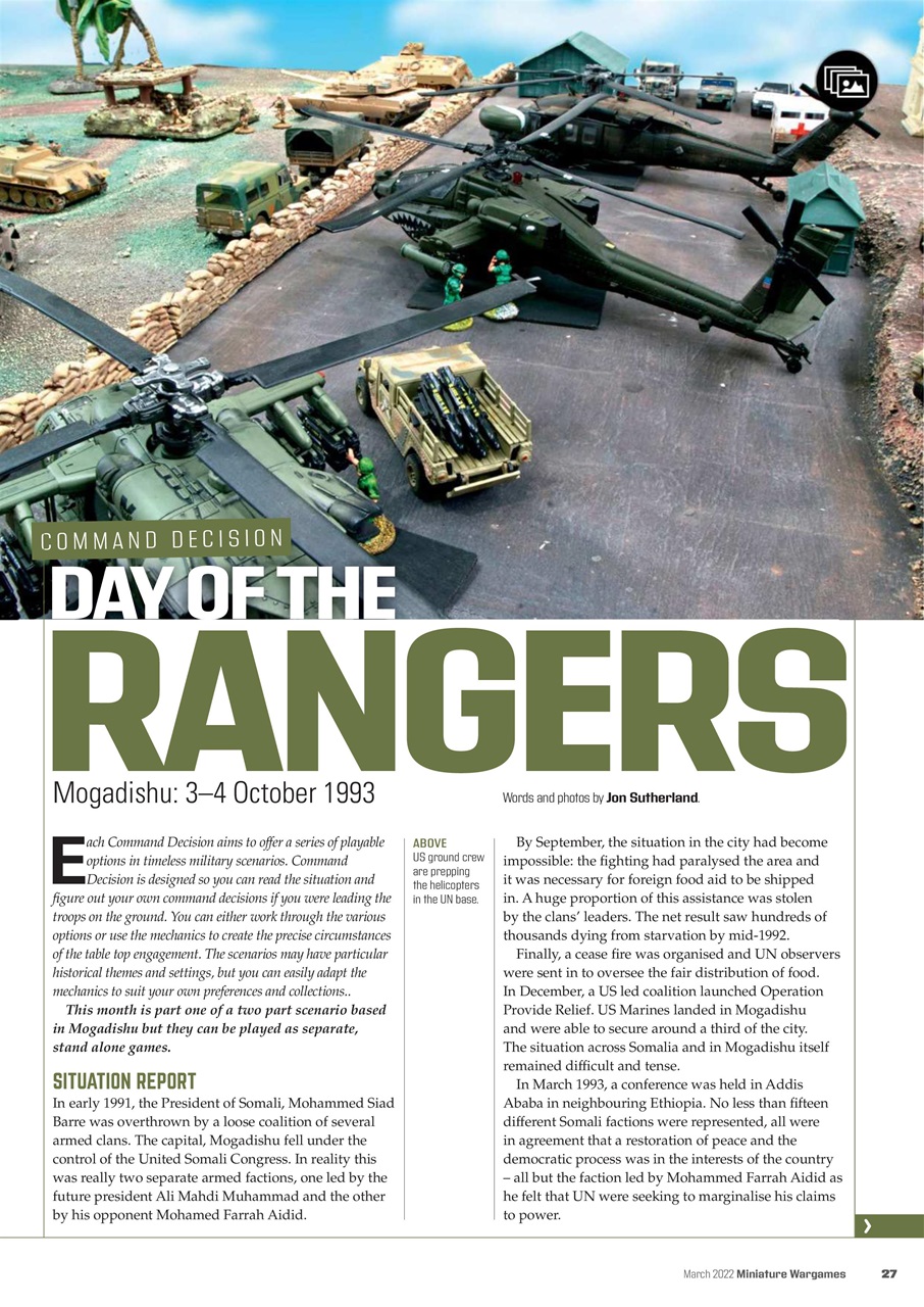 Miniature Wargames Preview Pages
