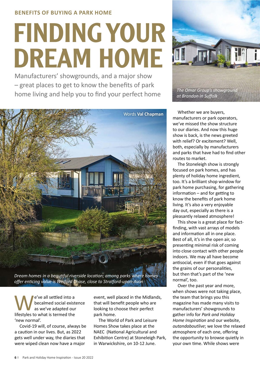 Park and Holiday Home Inspiration magazine Preview Pages