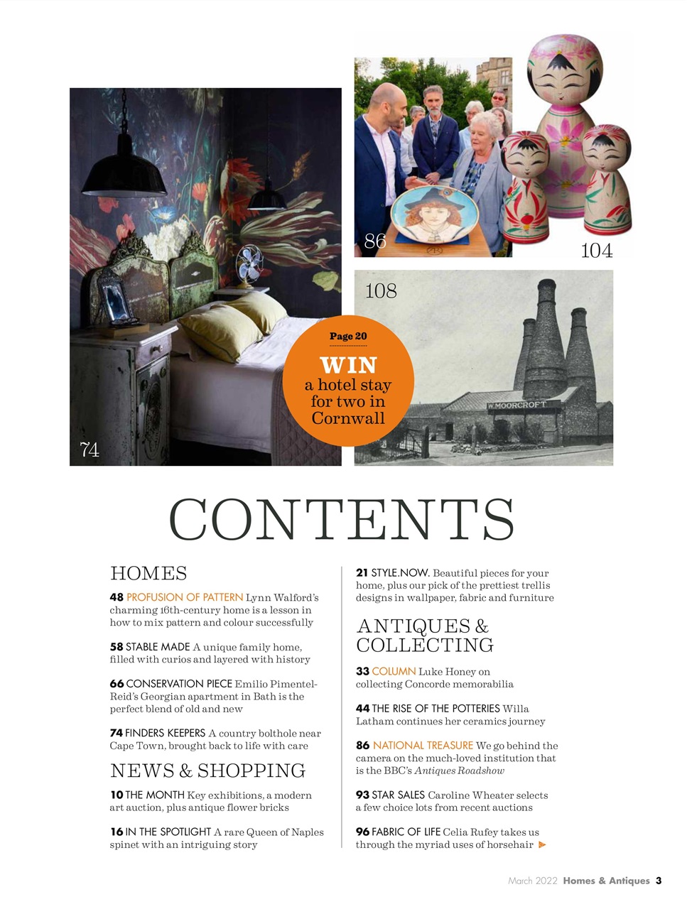 Homes & Antiques Magazine Preview Pages