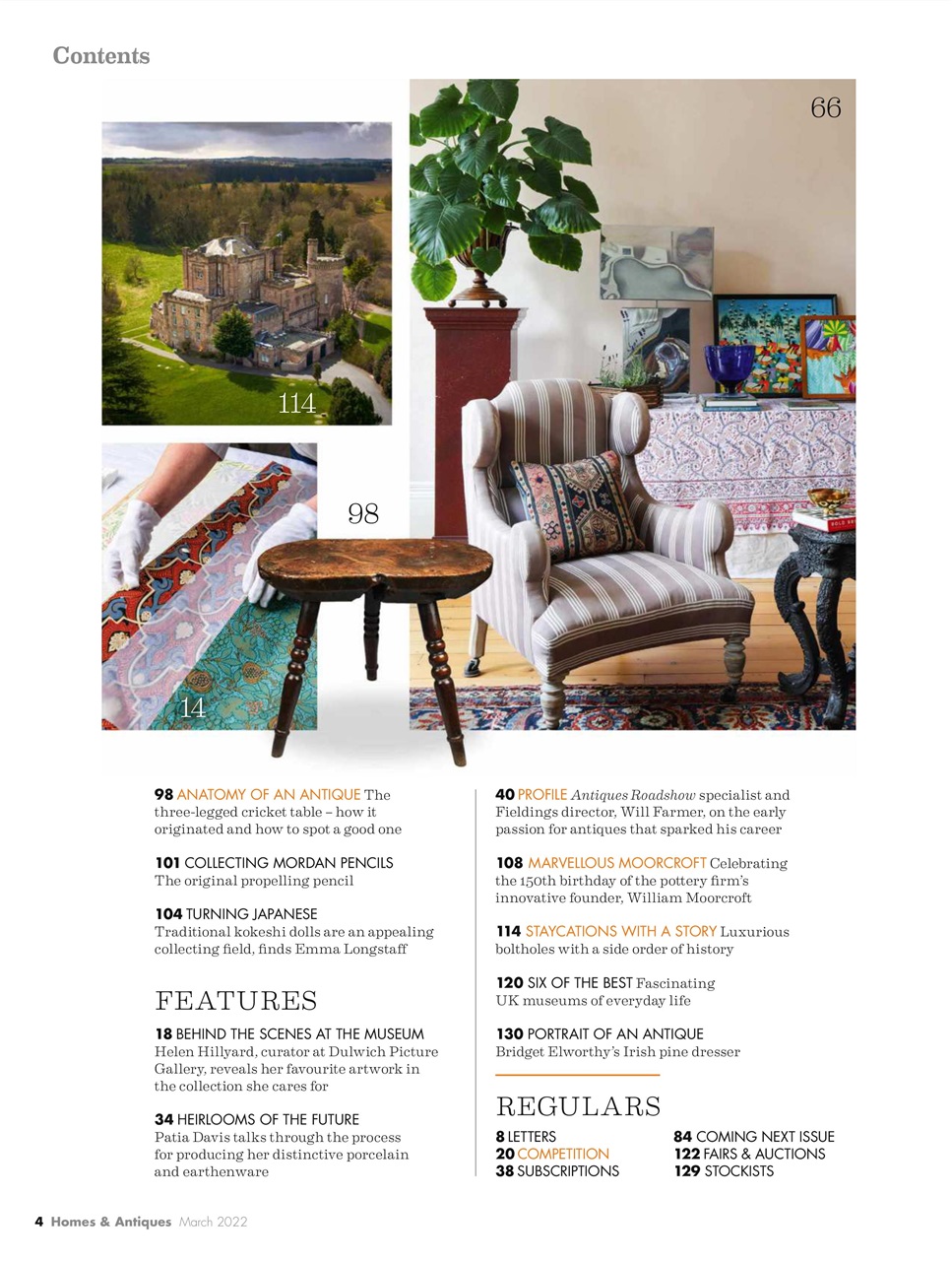 Homes & Antiques Magazine Preview Pages