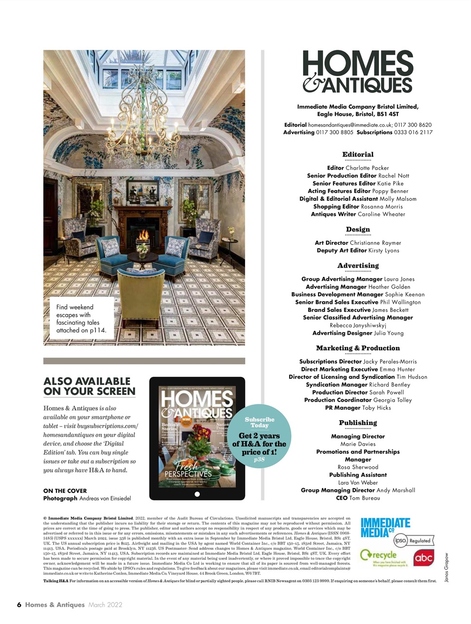 Homes & Antiques Magazine Preview Pages