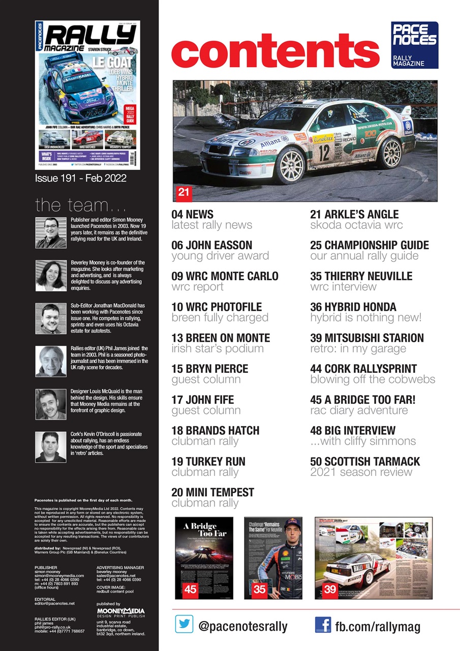 Pacenotes Rally magazine Preview Pages