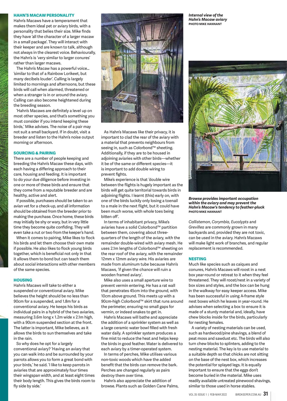 Australian Birdkeeper Magazine Preview Pages