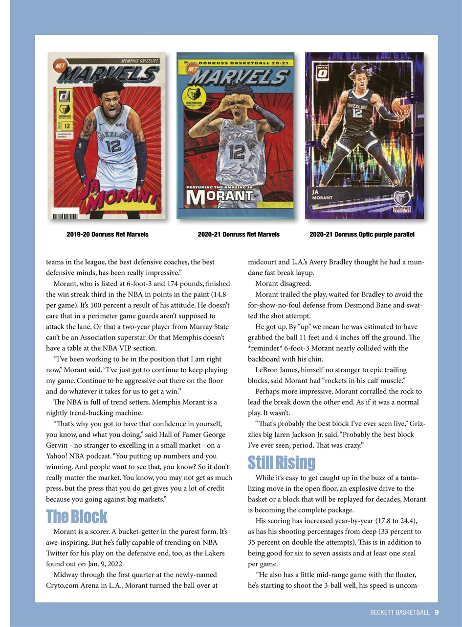 Beckett Basketball Magazine Preview Pages
