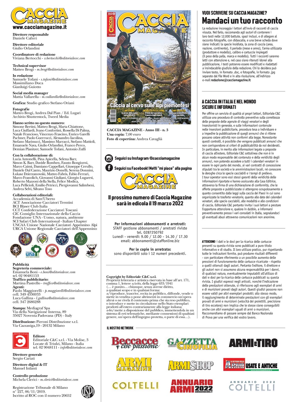 Caccia Magazine Preview Pages