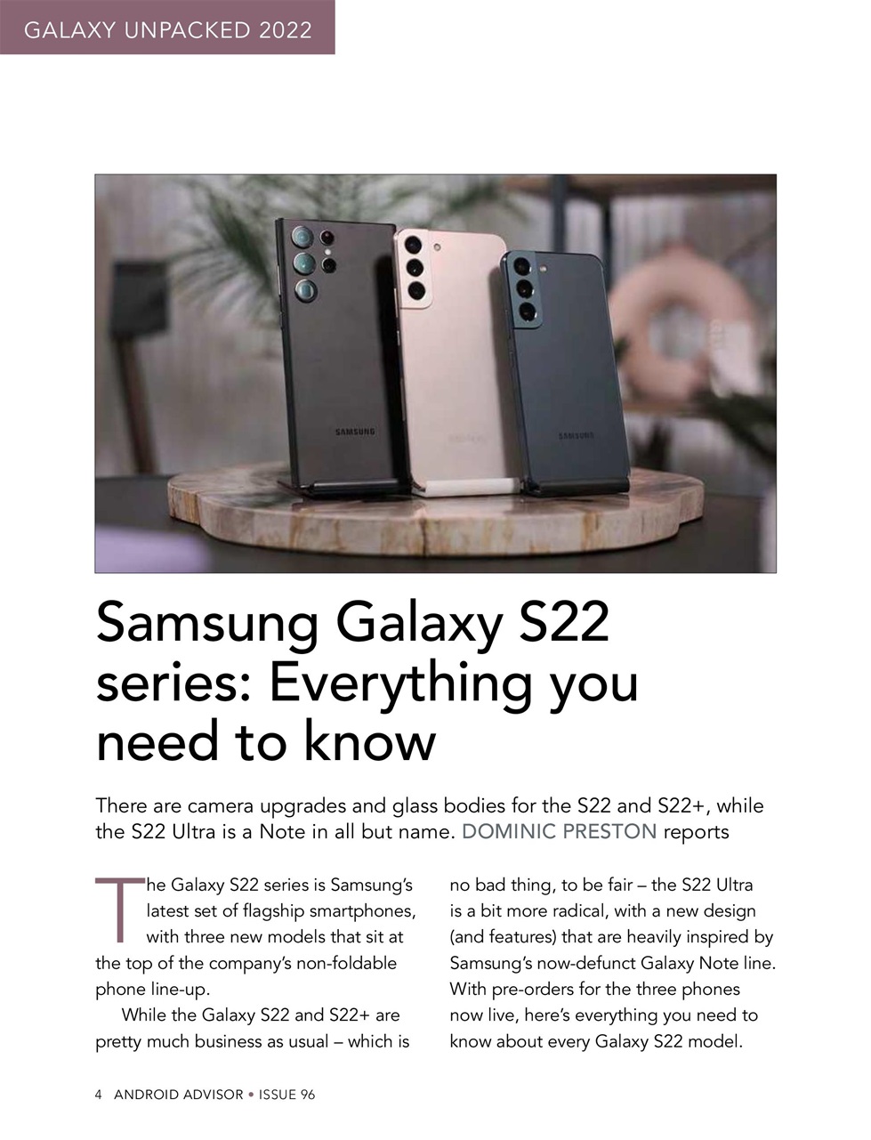 Android Advisor Preview Pages