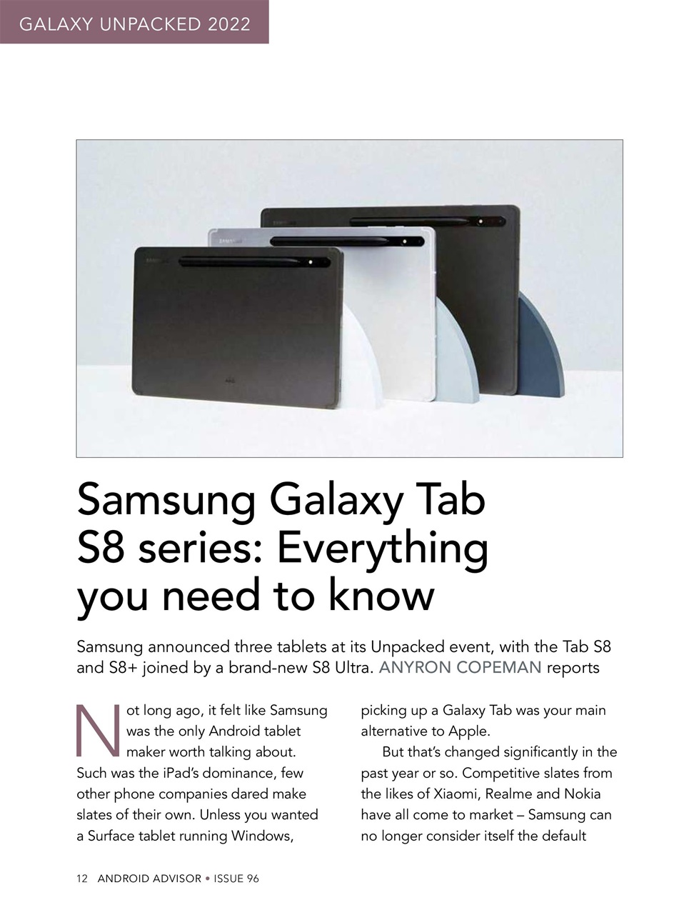 Android Advisor Preview Pages