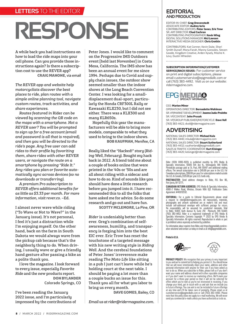 Rider Magazine Preview Pages