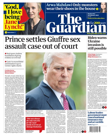 The Guardian Newspaper issue Wednesday, February 16, 2022