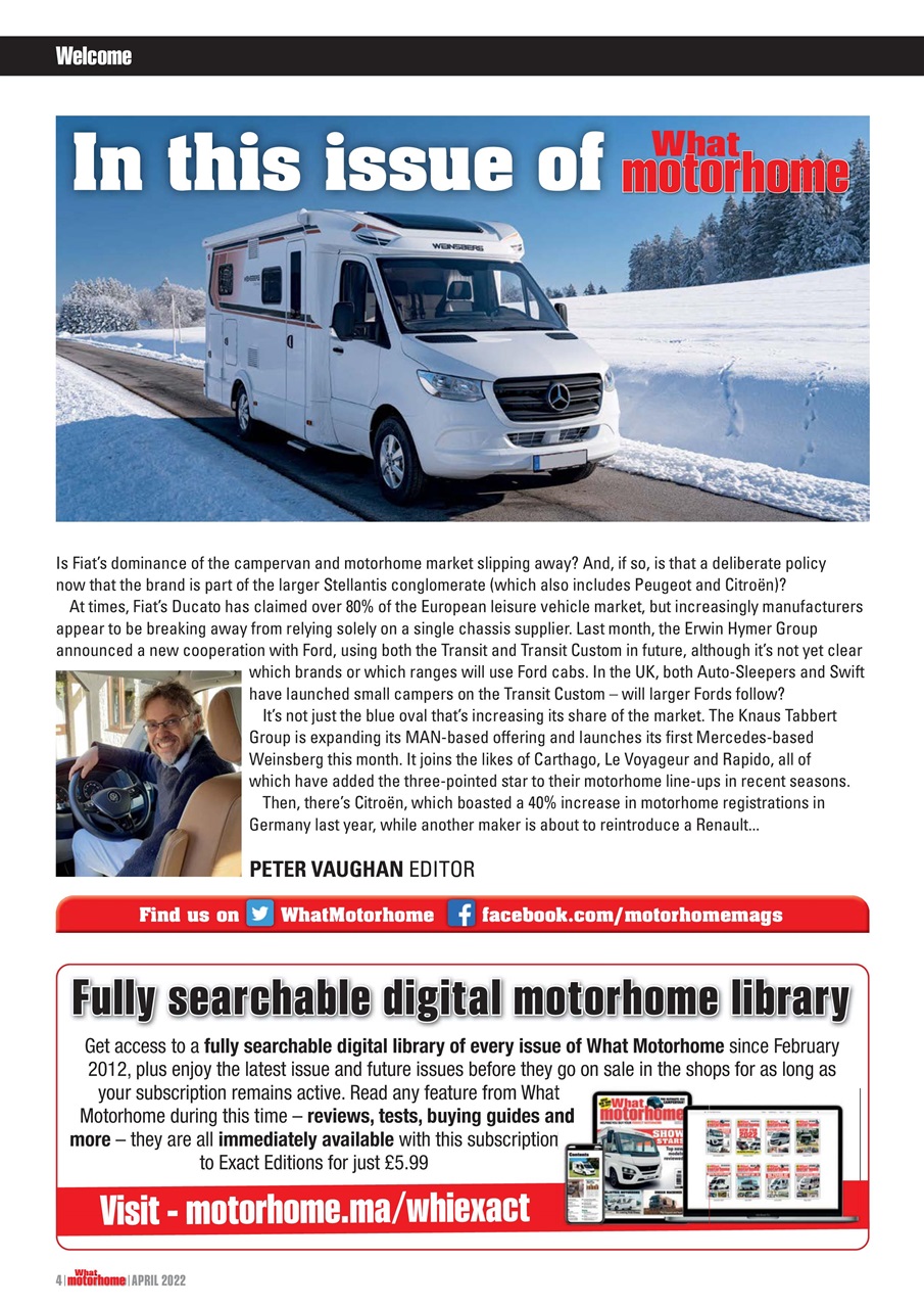 What Motorhome magazine Preview Pages