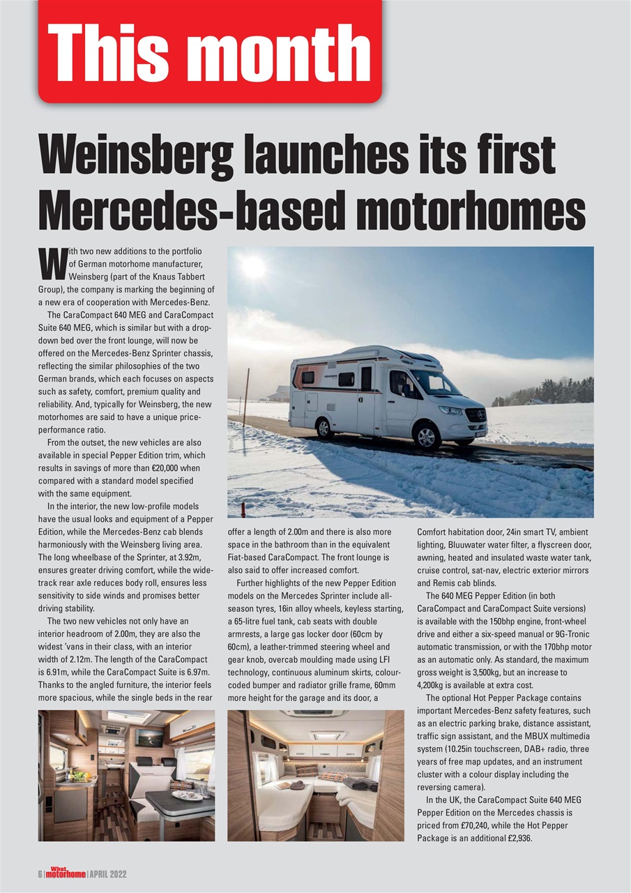 What Motorhome magazine Preview Pages