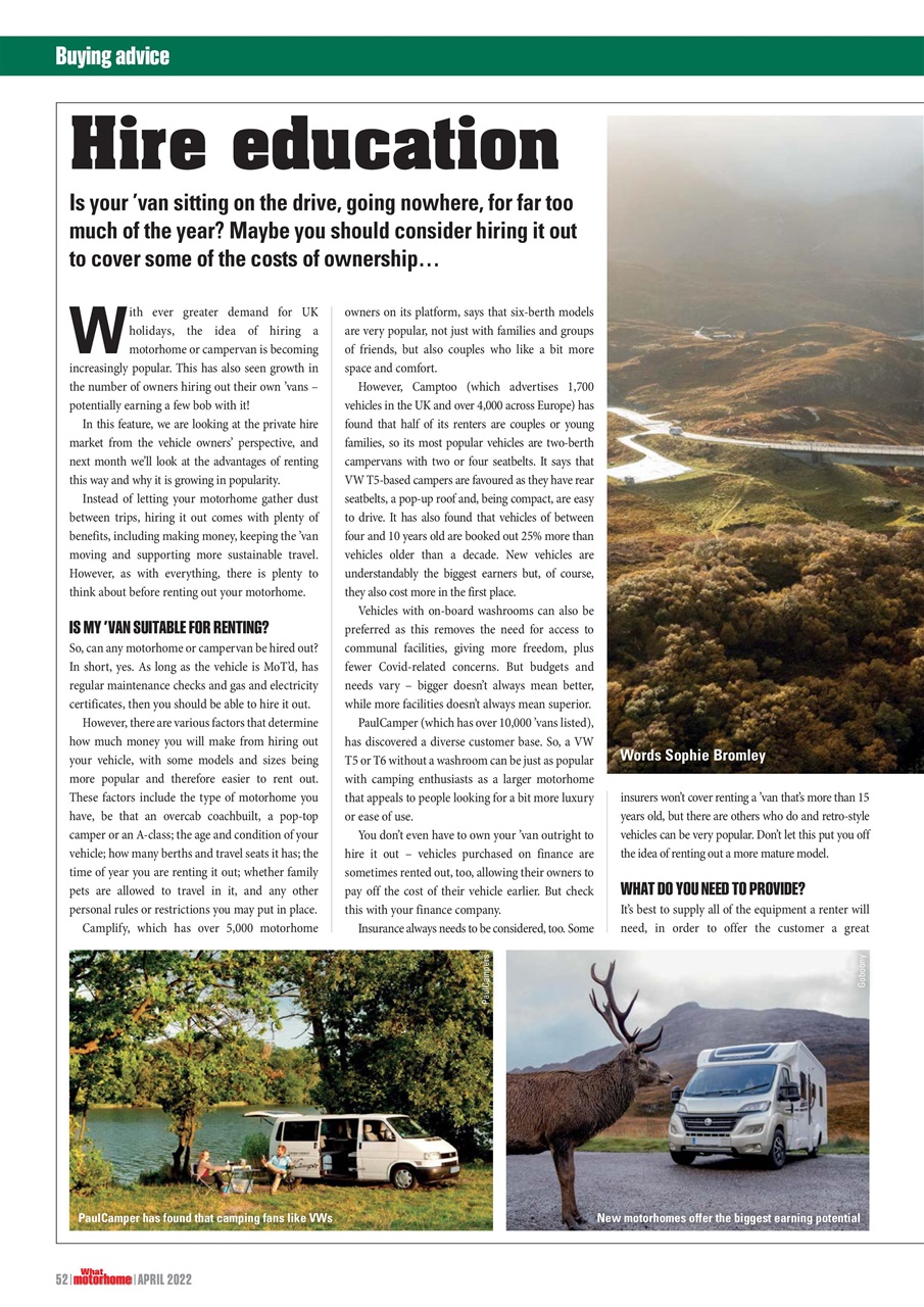 What Motorhome magazine Preview Pages
