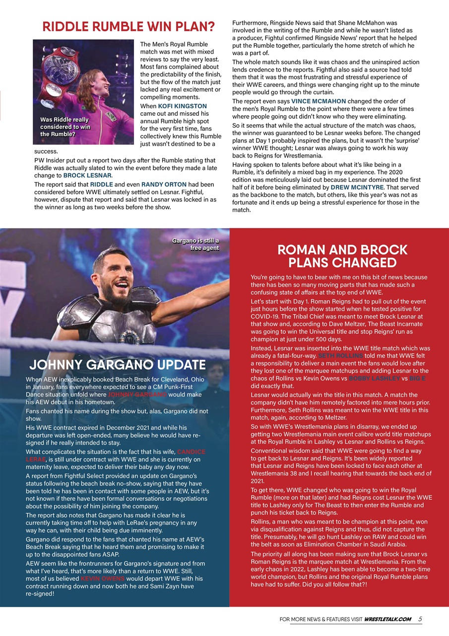 Wrestletalk Magazine Preview Pages