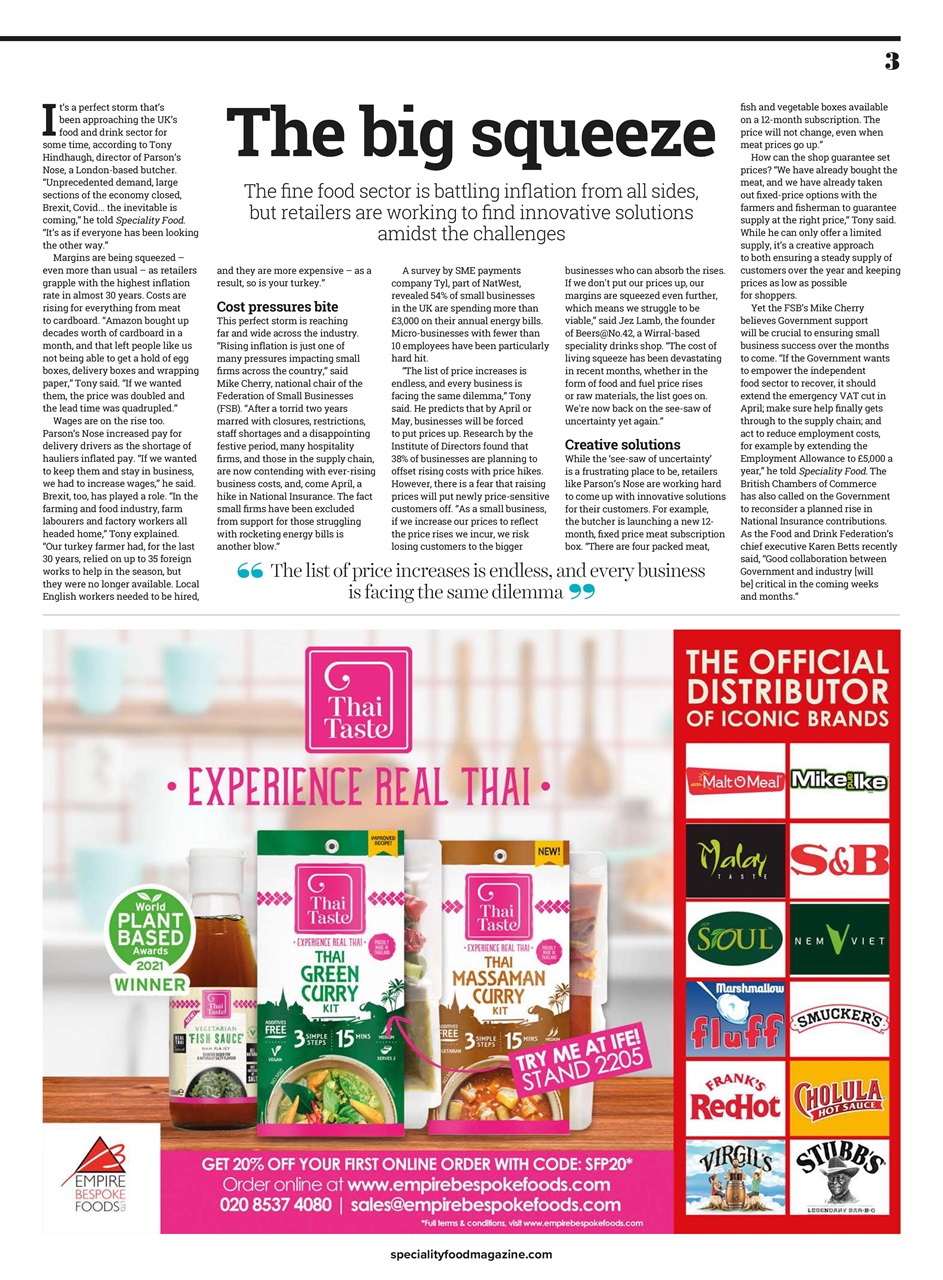 Speciality Food Preview Pages