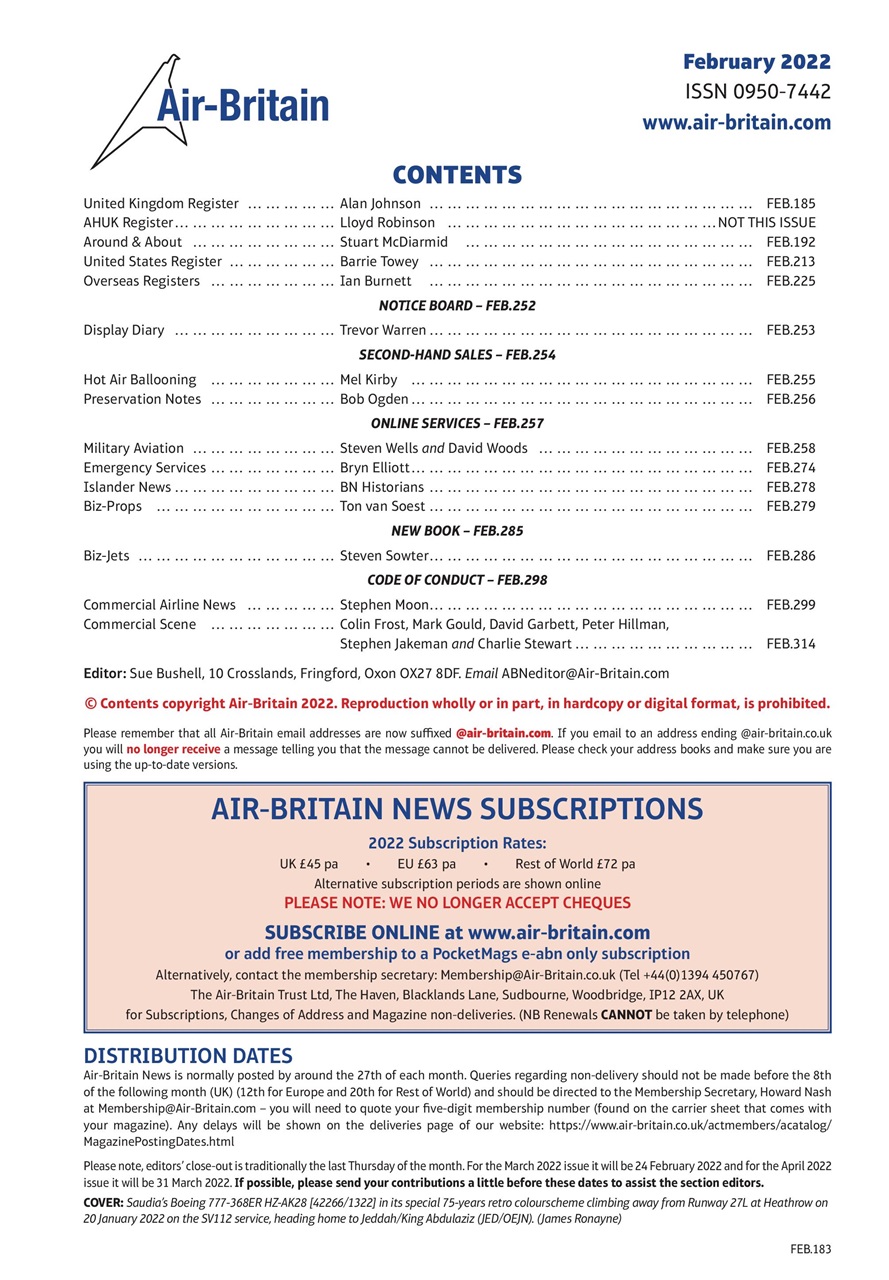 Air Britain News Preview Pages