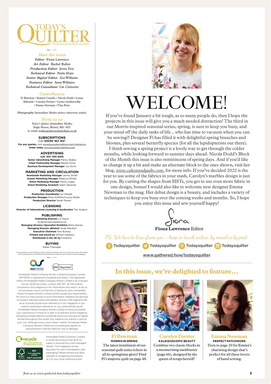 Today’s Quilter Preview Pages