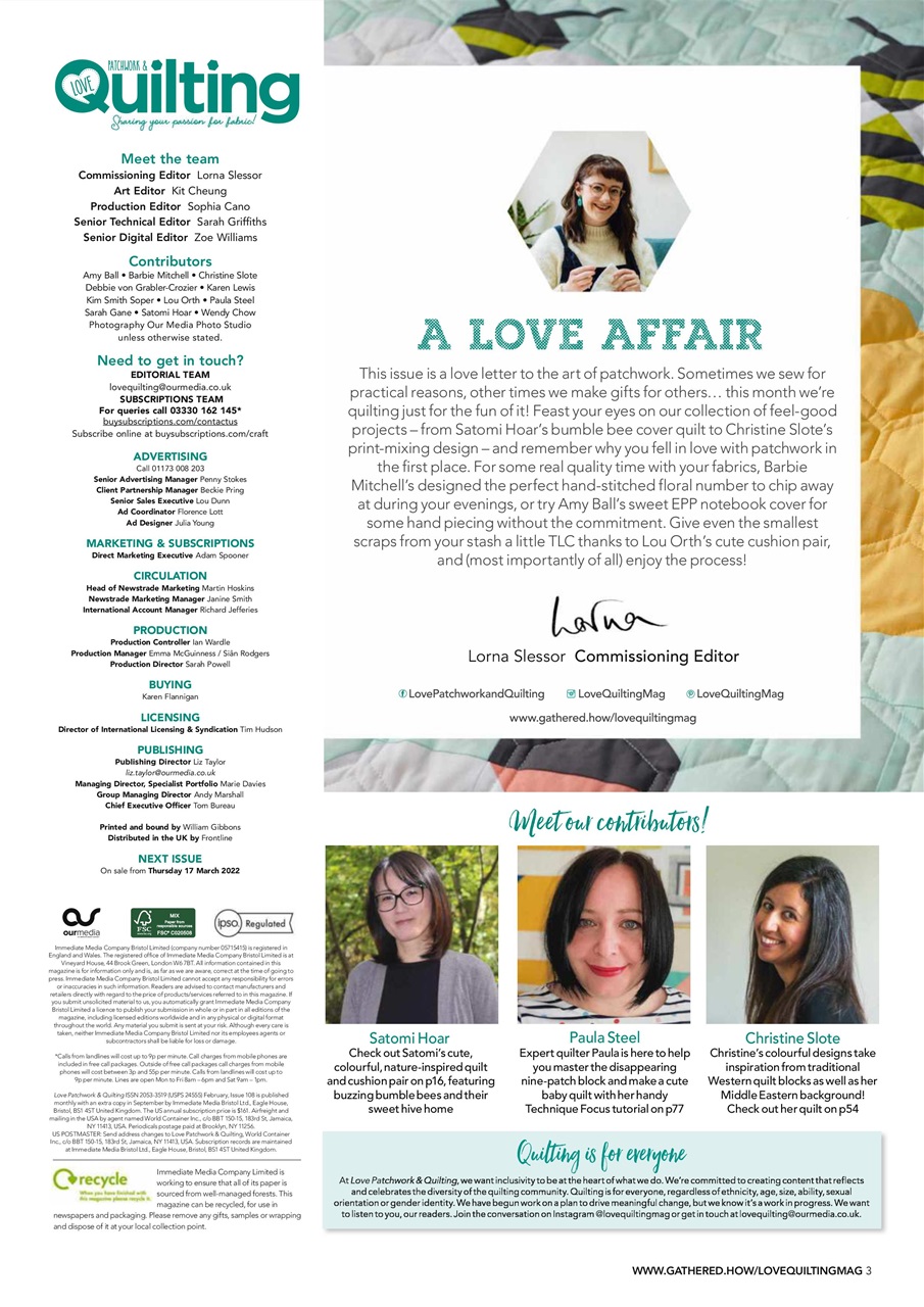 Love Patchwork & Quilting Preview Pages