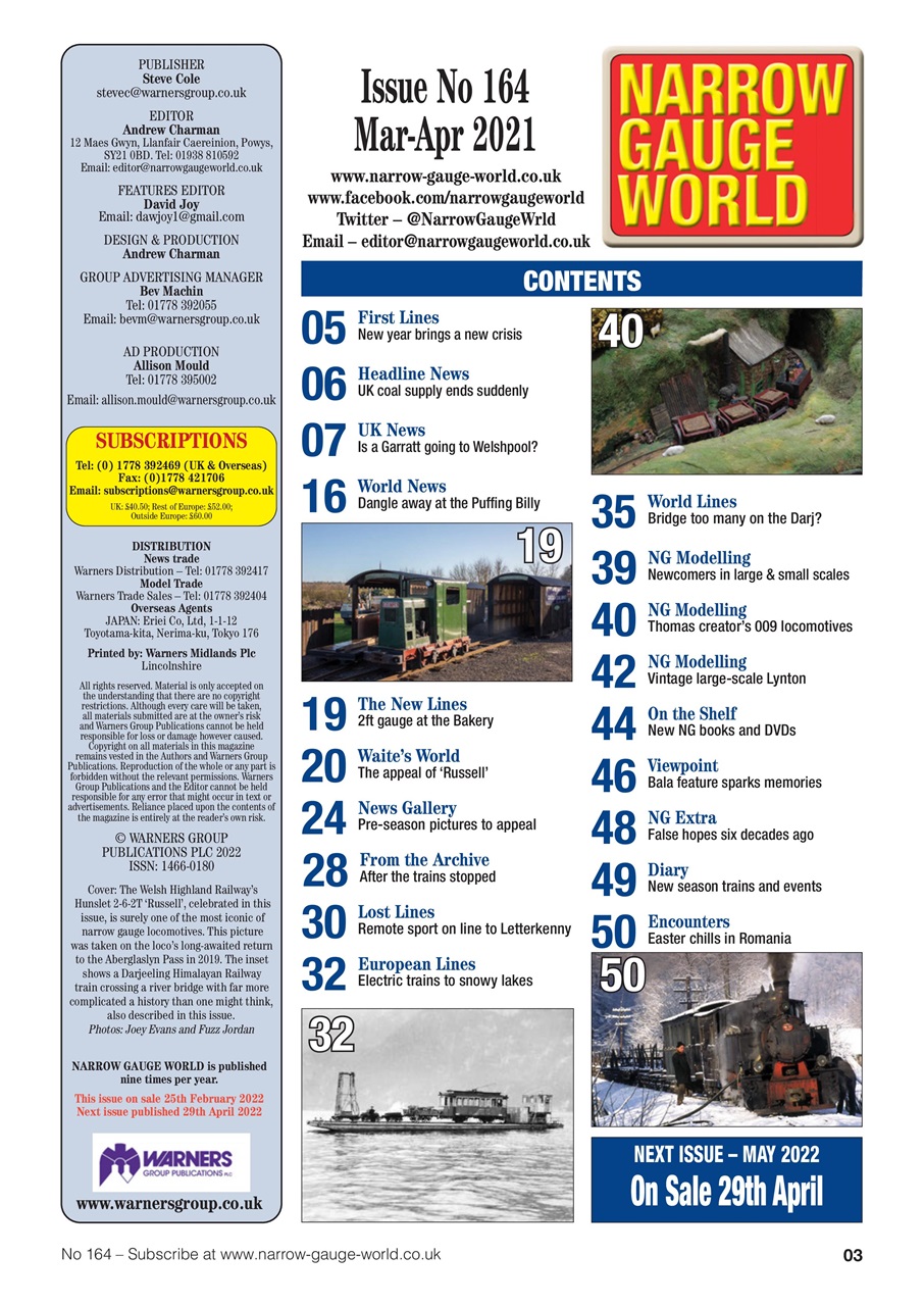 Narrow Gauge World Preview Pages