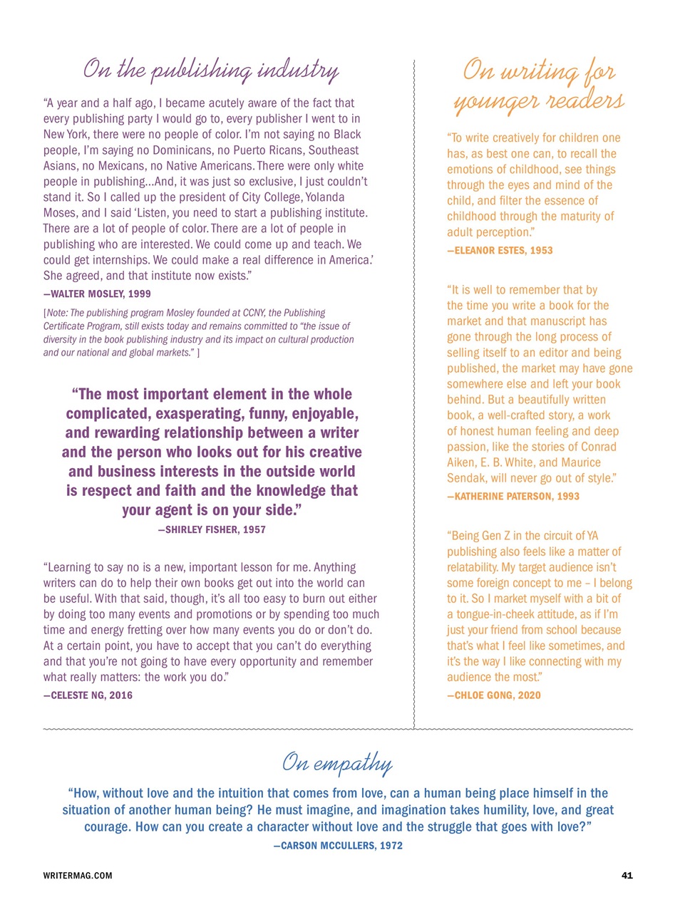The Writer Preview Pages