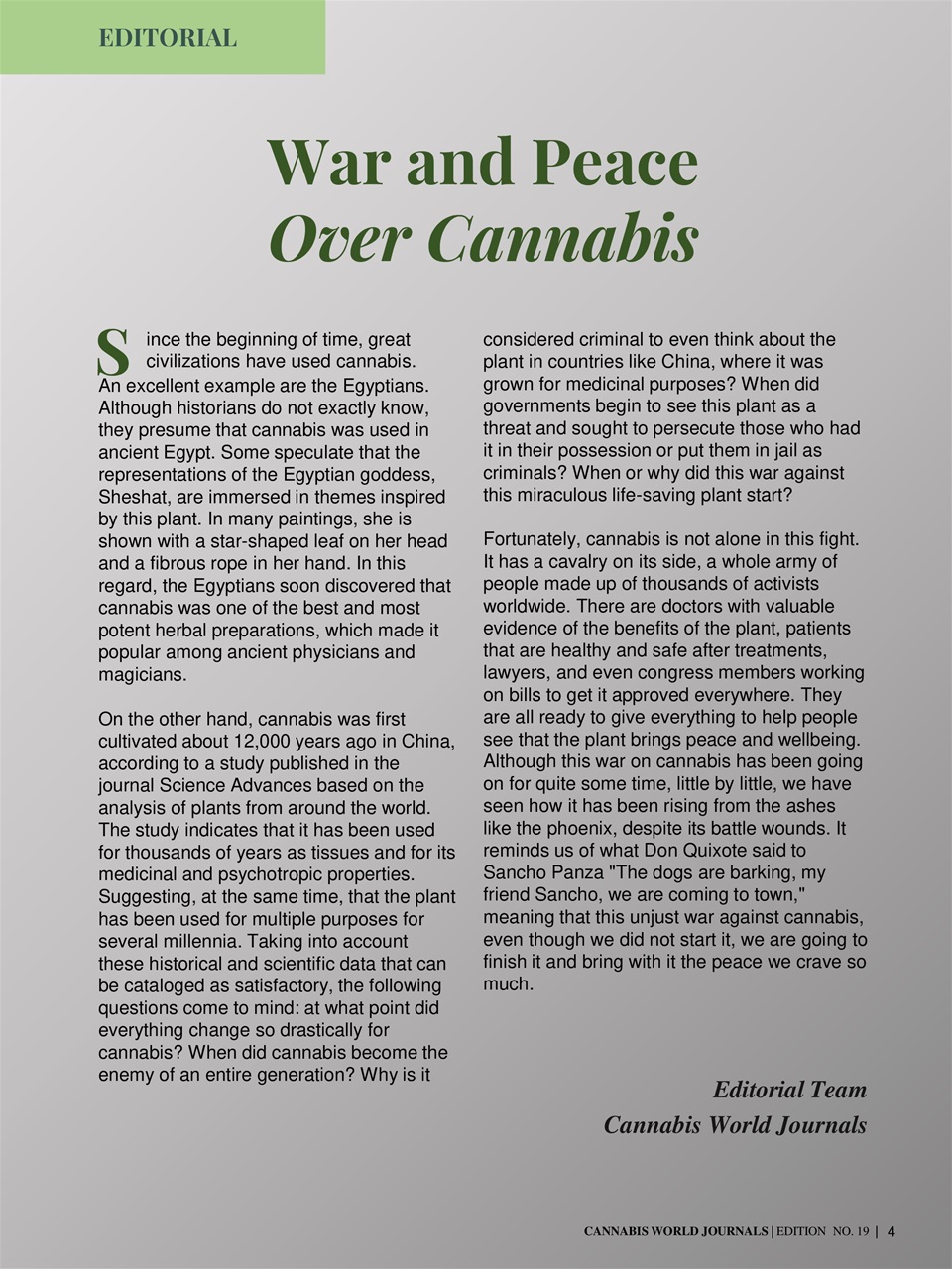 Cannabis World Journals Preview Pages